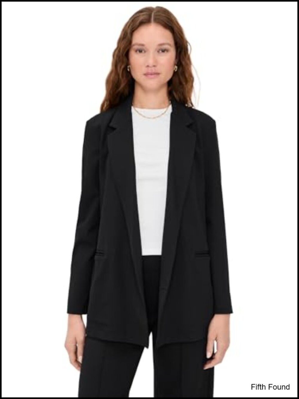 Oversized Ponte Knit Blazer Long Sleeve Open Front Mid-Weight Stretch